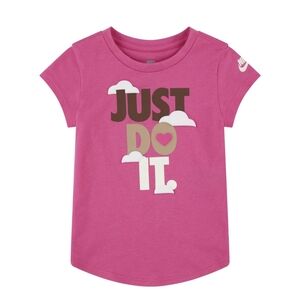 Nike Toddler Girl Swoosh "Just Do It" Graphic Tee Summer Shirt Pink Size 2T